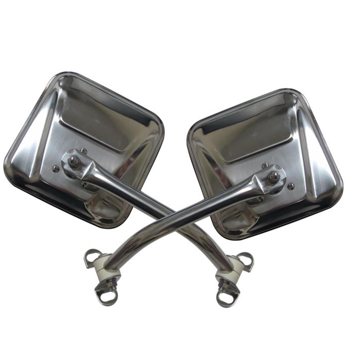Rampage 7418 Side Mirror Kit Stainless Pair, CJ5/CJ7/Wrangler