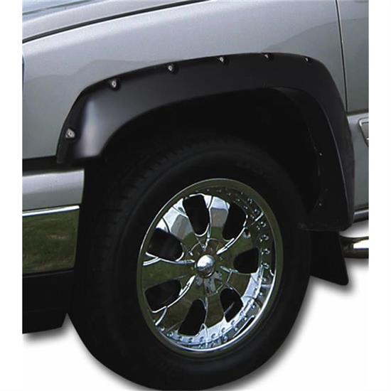 BLACK TEXTURED Pocket Rivet Fender Flares 2007-2013 Toyota Tundra Front Long