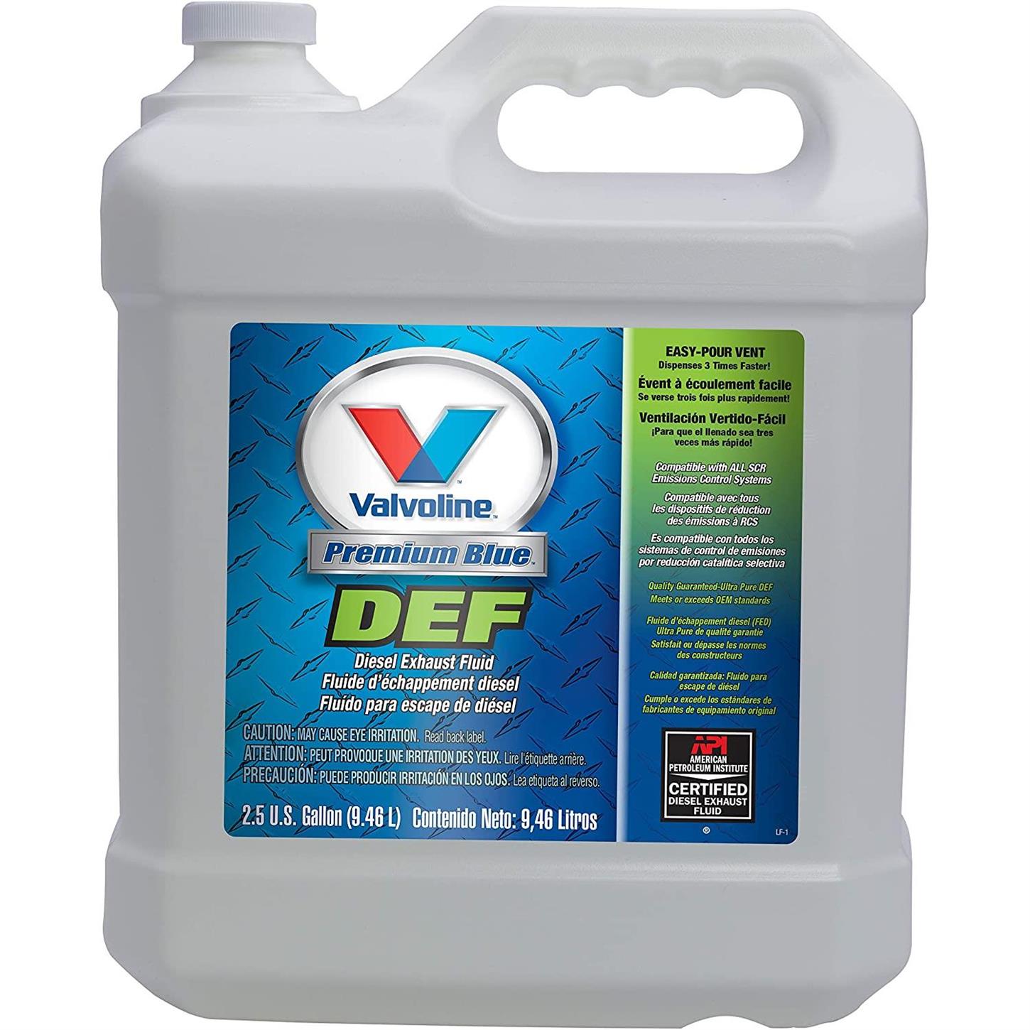 Valvoline 729566 Premium Blue DEF, 2.5Gallon, Case of 2