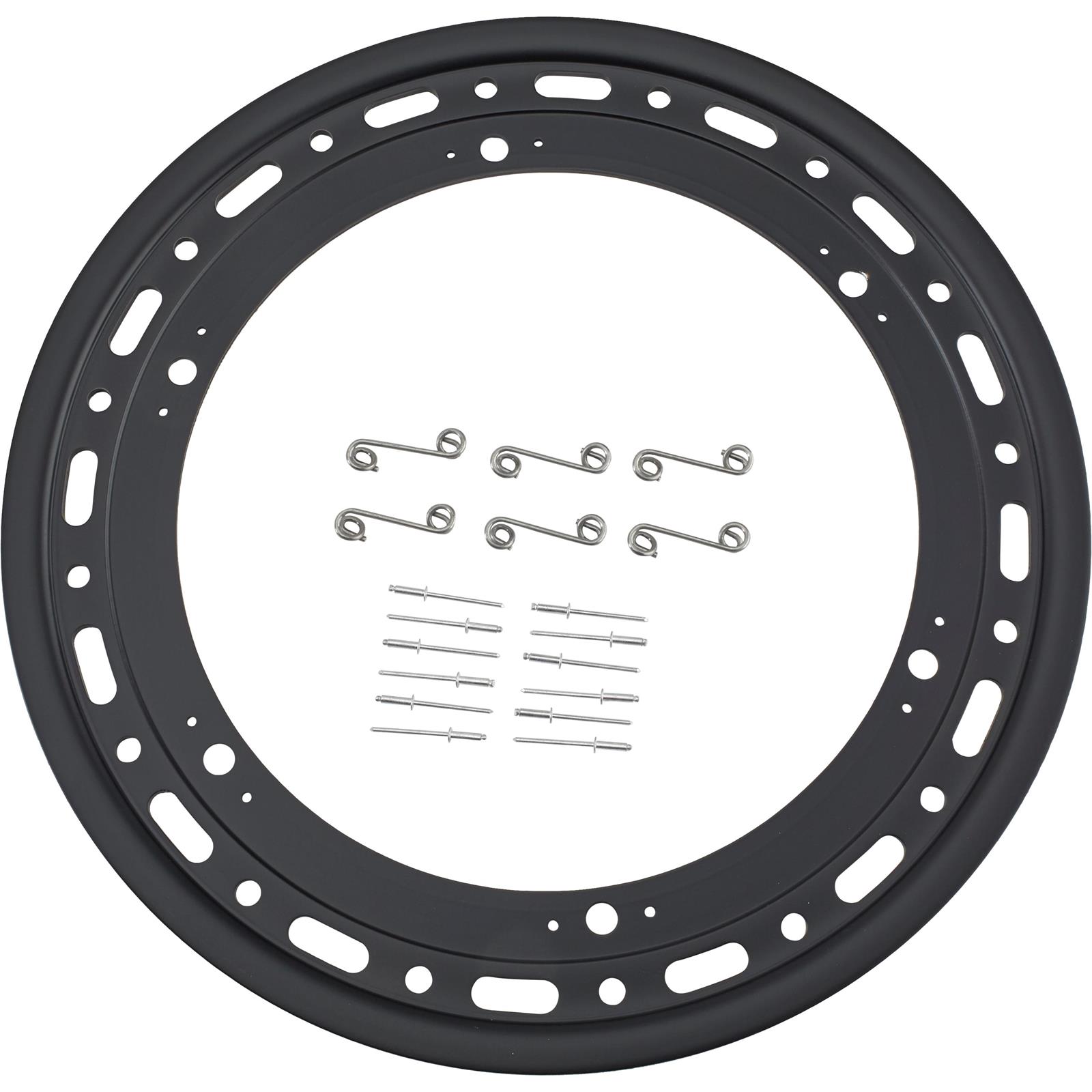 WELP650B-5314-6 15 in. 16 Hole Bead Lock Ring with 6-Tabs - Black