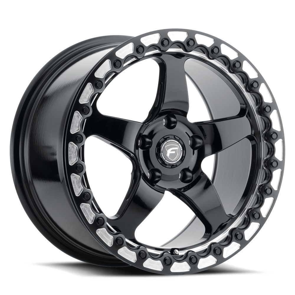 F00170067P50 17 x 10 in. D5 5 x 114.3 mm Bolt Pattern ET50 7.5 in. Backspace Wheel, Gloss Black