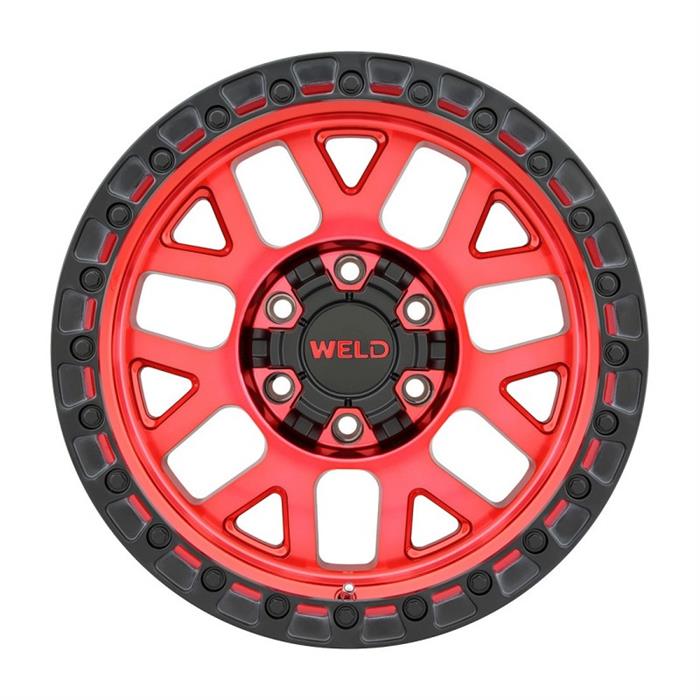 Weld Racing W13379026450 17x9 Cinch Wheel, 5x114.3, Red/Black