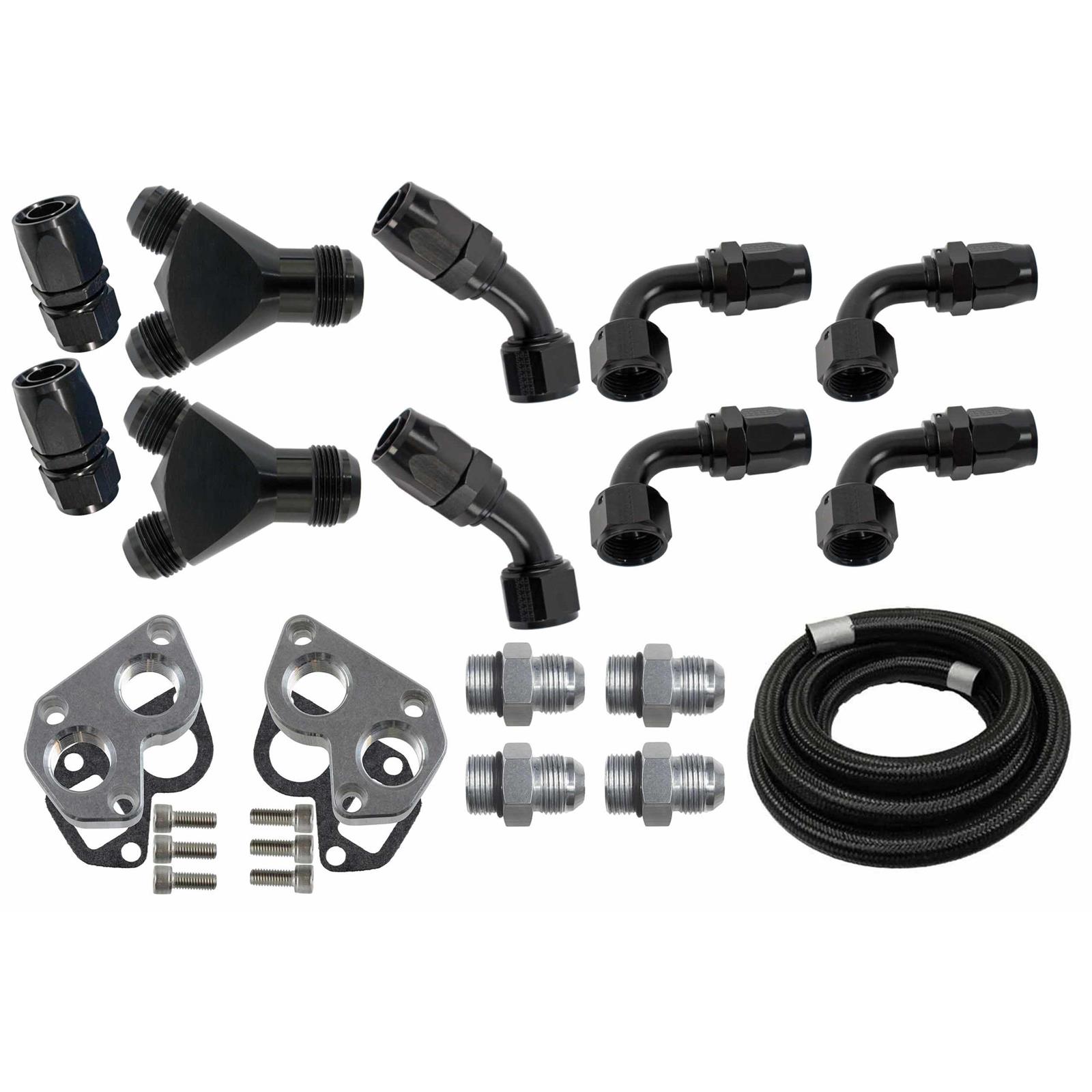 ICT Billet 551050-RMTWP AN Radiator Hose Kit, Electric Water Pump