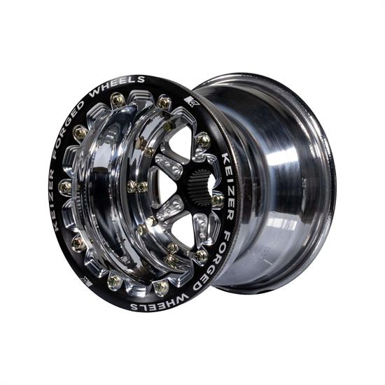 テルスガイザー Keizer 10145SPFBL 10x14 Beadlock Wheel, 27 Spline, 5 Inch Offset