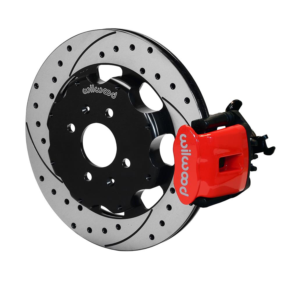 Wilwood Combination Parking Brake Rear Kit 11.00in Red Civic / Integra Disc 2.39 Hub Offset main image 1