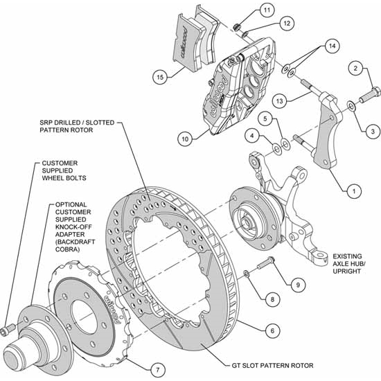Wilwood 14010968D FNSL6R Front Brake Kit, Backdraft Cobra BMW E36