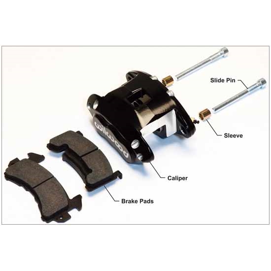 Wilwood 14012100BK D154 Front Brake Caliper Kit, Black Anodized