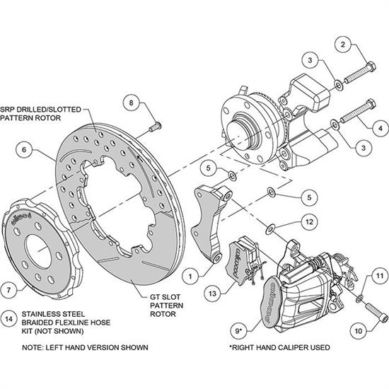 Wilwood 14014591DR Combination Parking Brake Caliper Rear Brake