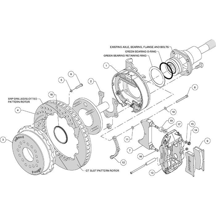 Wilwood 14014878 Narrow Superlite Rear Parking Brake Kit