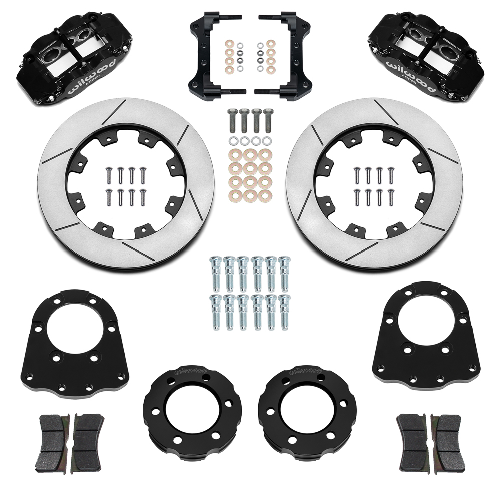WIL140-18154 FNSL6R Calipers Front Brake Kit for 1971-1991 GM Full Size SUV, Black Powder Coat