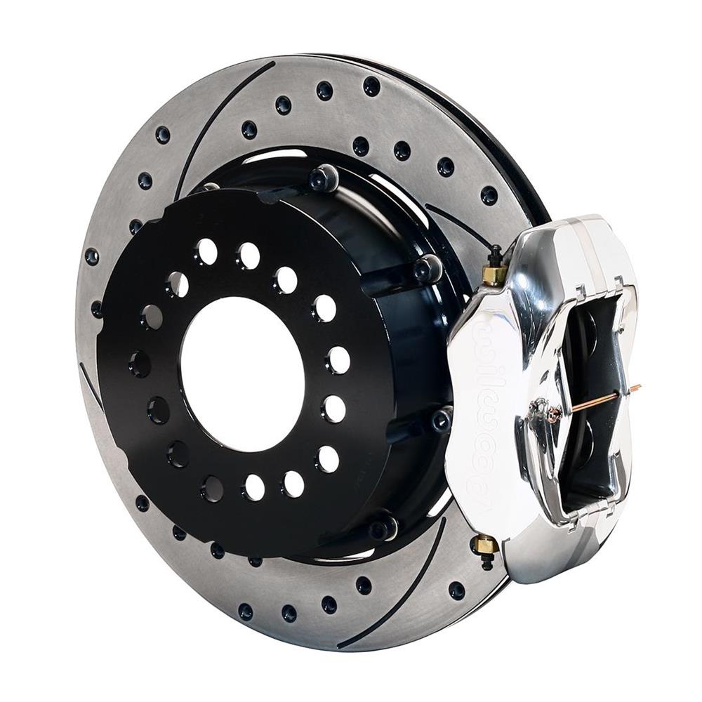 Wilwood Forged Dynalite Rear Drag Brake Kit - Black Anodized Caliper - Drilled Rotor - Mopar/Dana