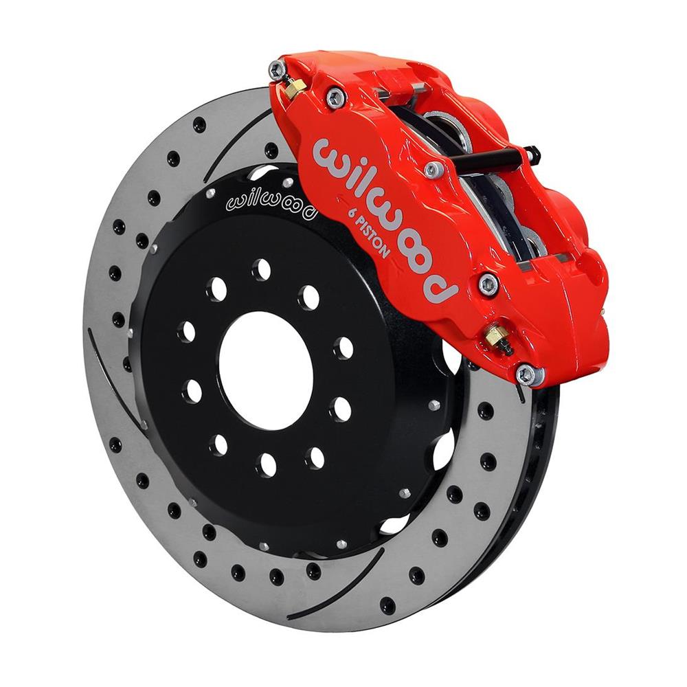 140-9109-DR 13.06 in. Narrow Superlite 6R Front Hat Kit with Drill 2005-2014 Mustang - Red