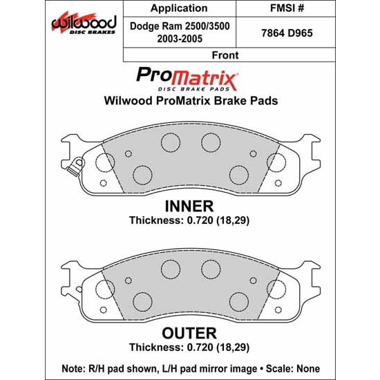 Wilwood 150-D1273K PAD SET PROMATRIX 273