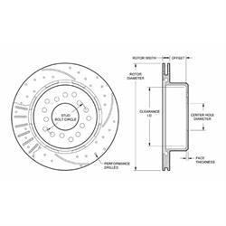 Wilwood 160-11377-BK LH Rotor/Hat, 2.32 Inch Offset, 11 x .810, 5 Lug