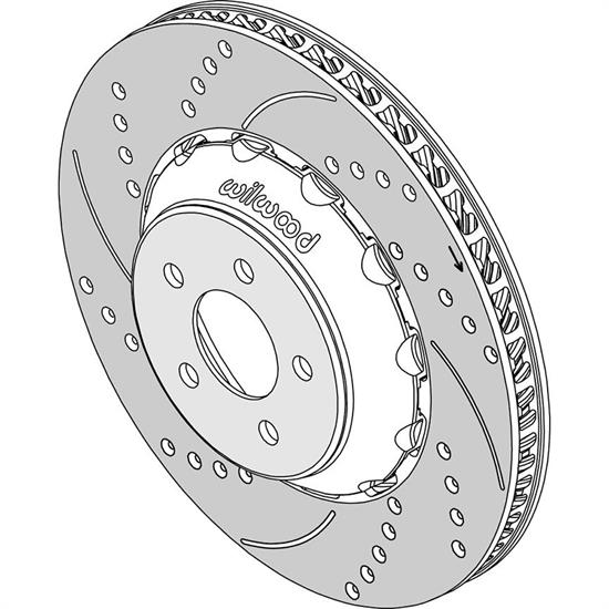 Wilwood 16515332 SRP Rotor & Lug Drive Hat Assembly