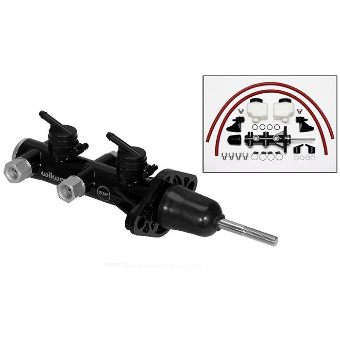 Wilwood 1/2" Bore Kart Master Cylinder – Lightweight Aluminum With Remote Reservoir (Black, Part #260-5520)