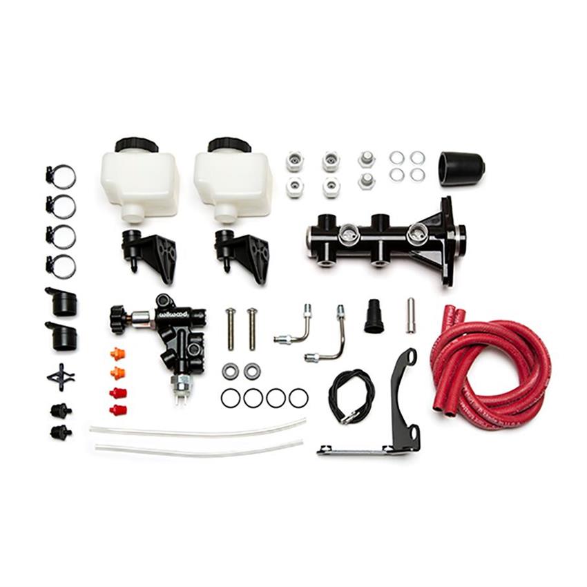 Wilwood 26114251BK Remote Tandem Master Cylinder Kit, 1 Inch, Black