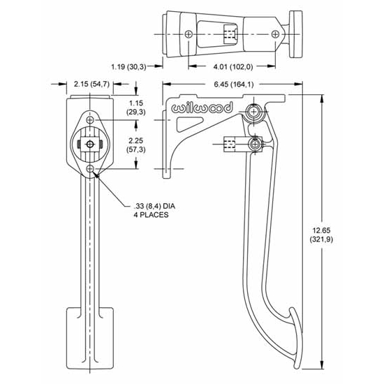 Wilwood 3401470 Swing Mount Clutch Pedal Master Cylinder Slave Kit