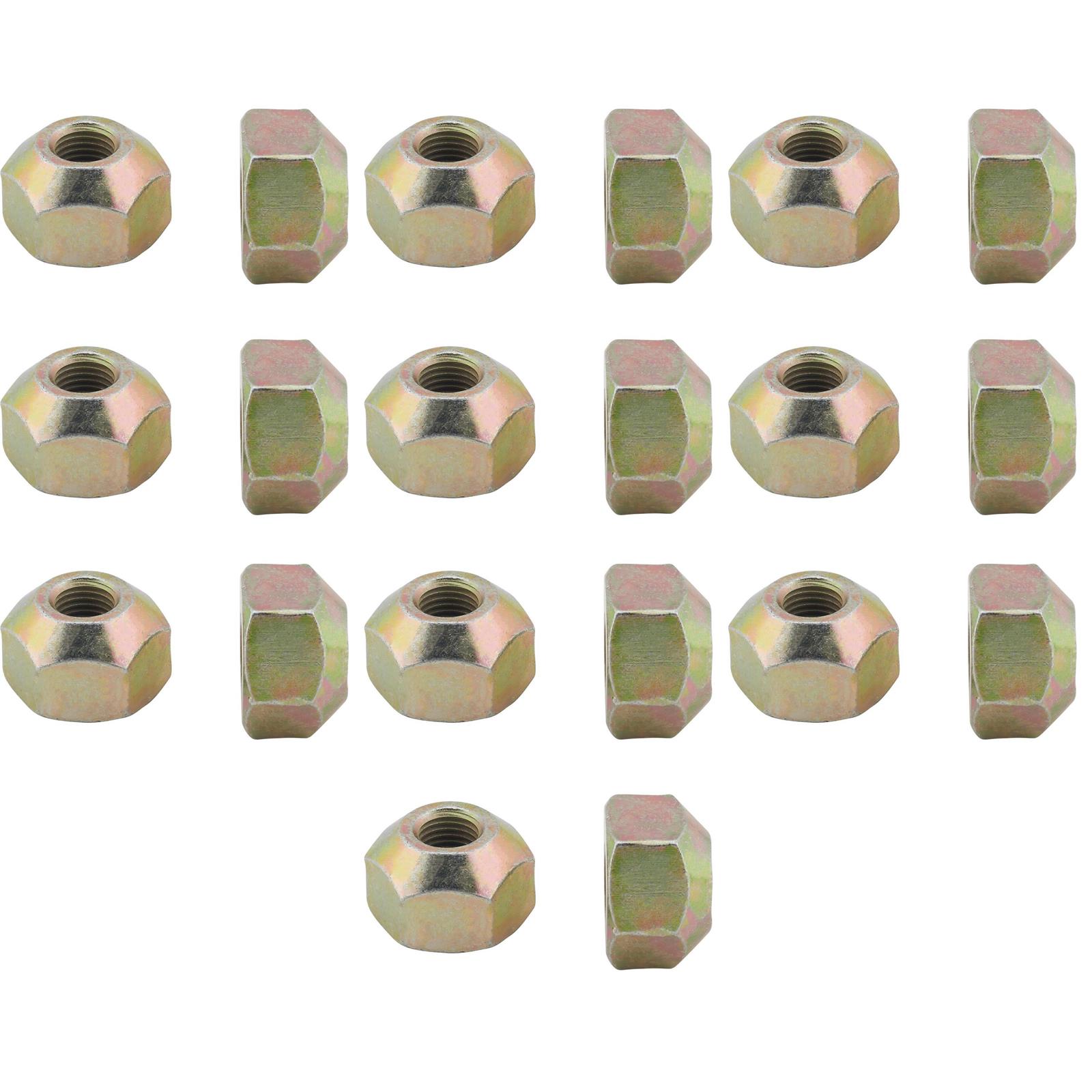 Wheel Lug Nuts, Steel, 7/16 Inch RH Fine, Single Taper, 20 Pack