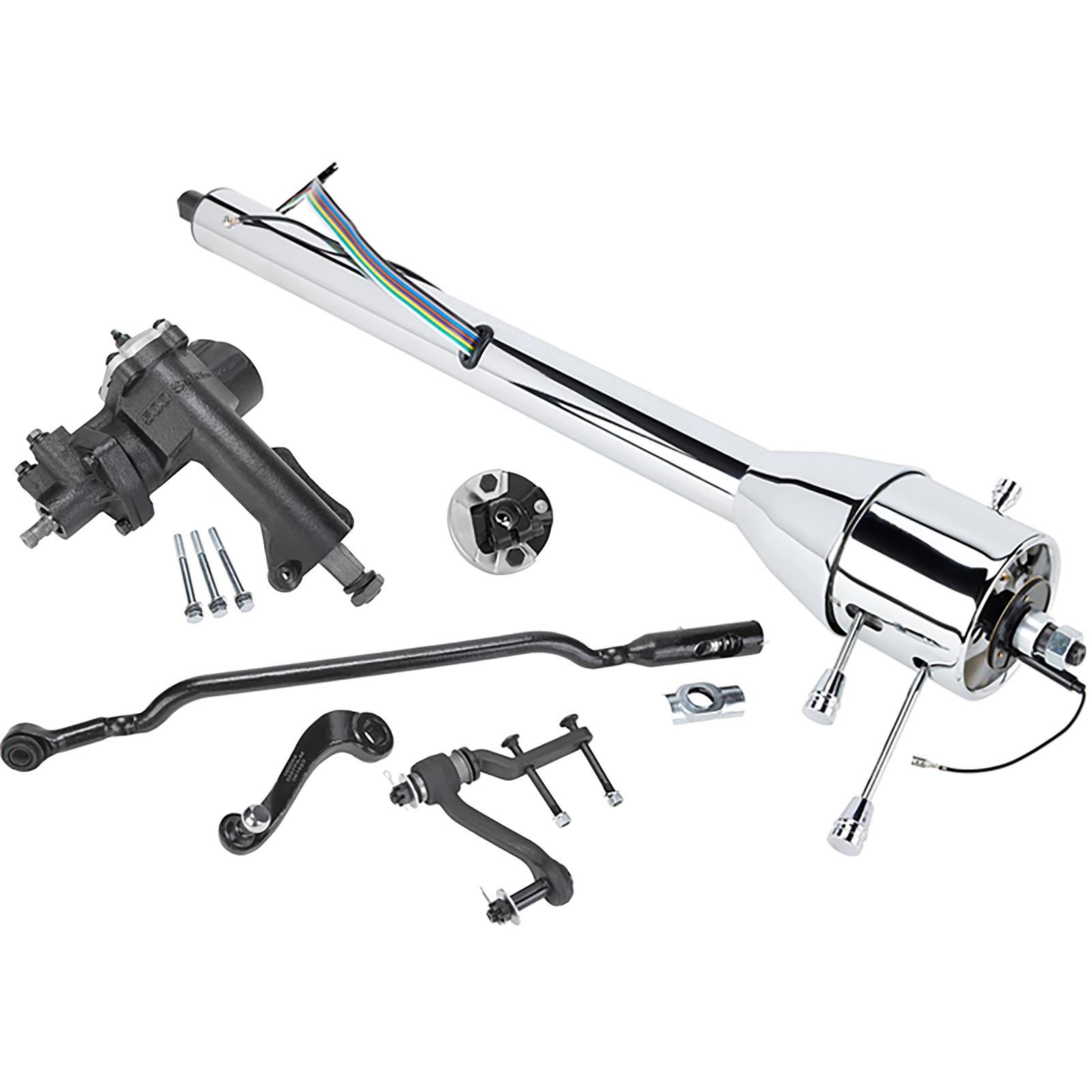 1955-56 Chevy Power Steering Conv Kit w/Chrome Tilt Column