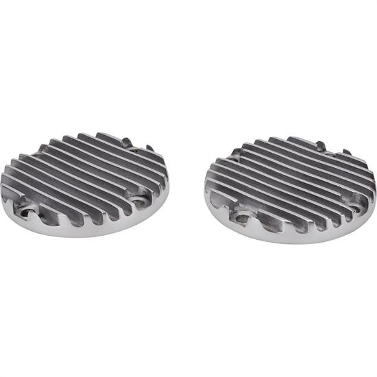 Speedway Header BlockOff Plate, 4.75 Inch Round, Polished