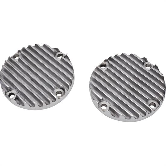 Speedway Header BlockOff Plate, 4.75 Inch Round, Polished