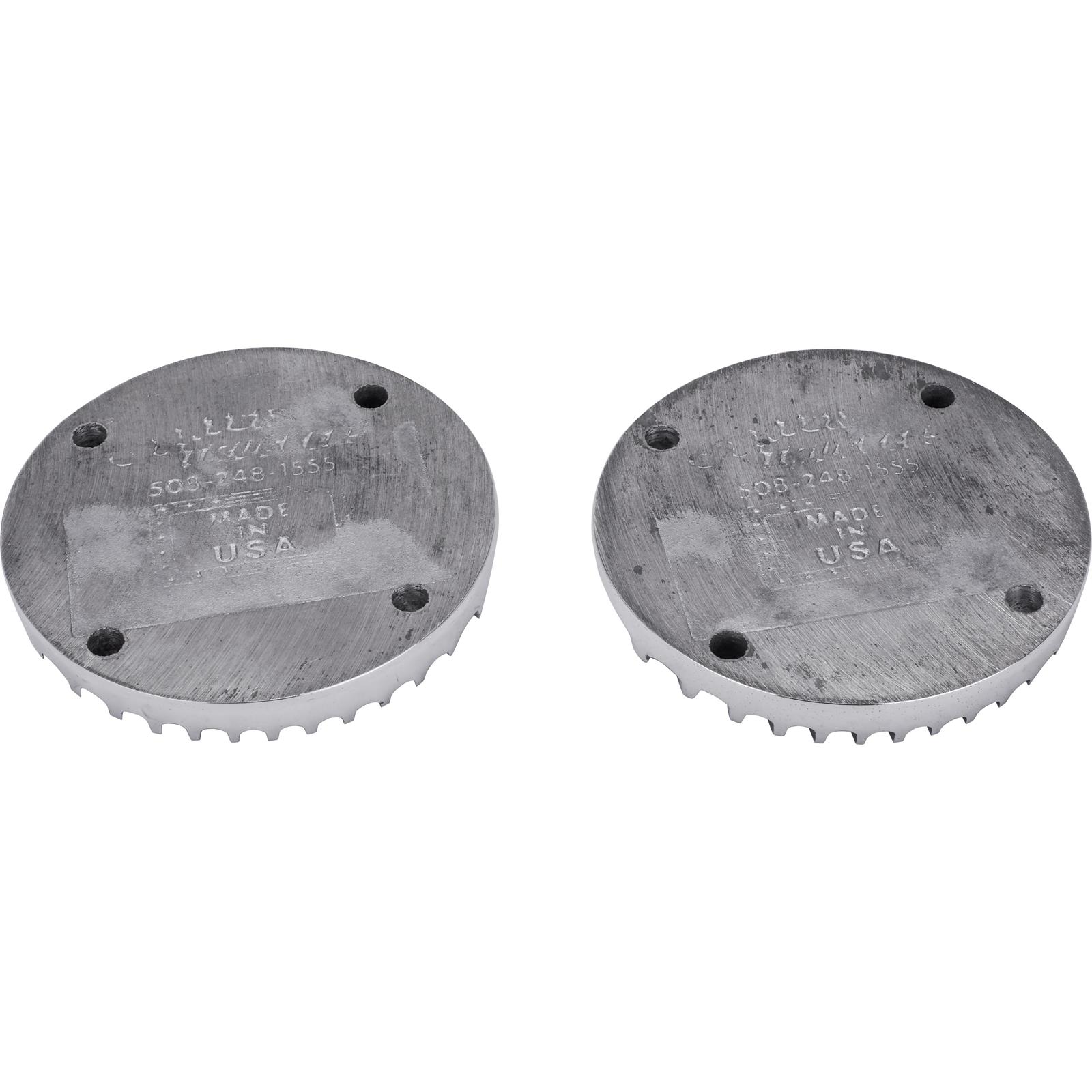 Speedway Header BlockOff Plate, 5 Inch Round, Polished