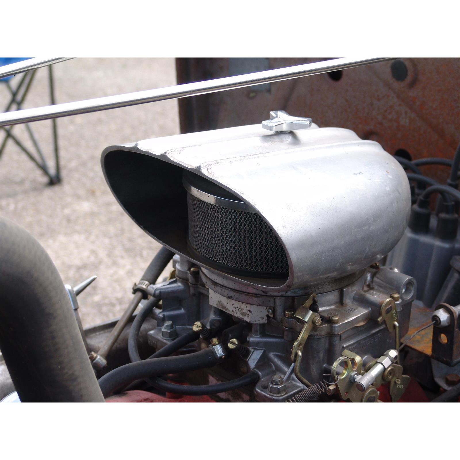 Speedway FourBarrel Carburetor Air Scoop, Oval Opening, Short