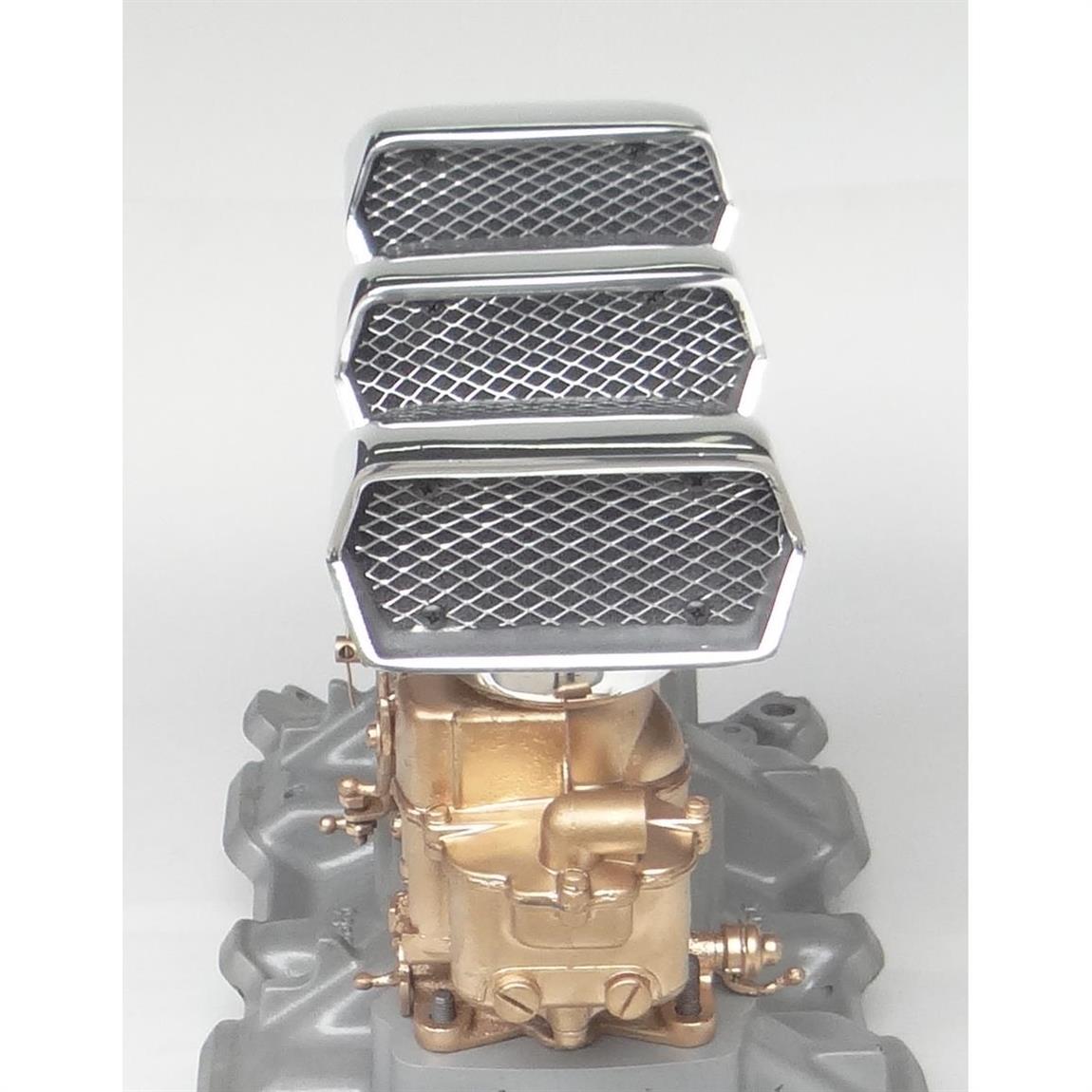 Speedway TwoBarrel Carburetor Air Scoop with Screen