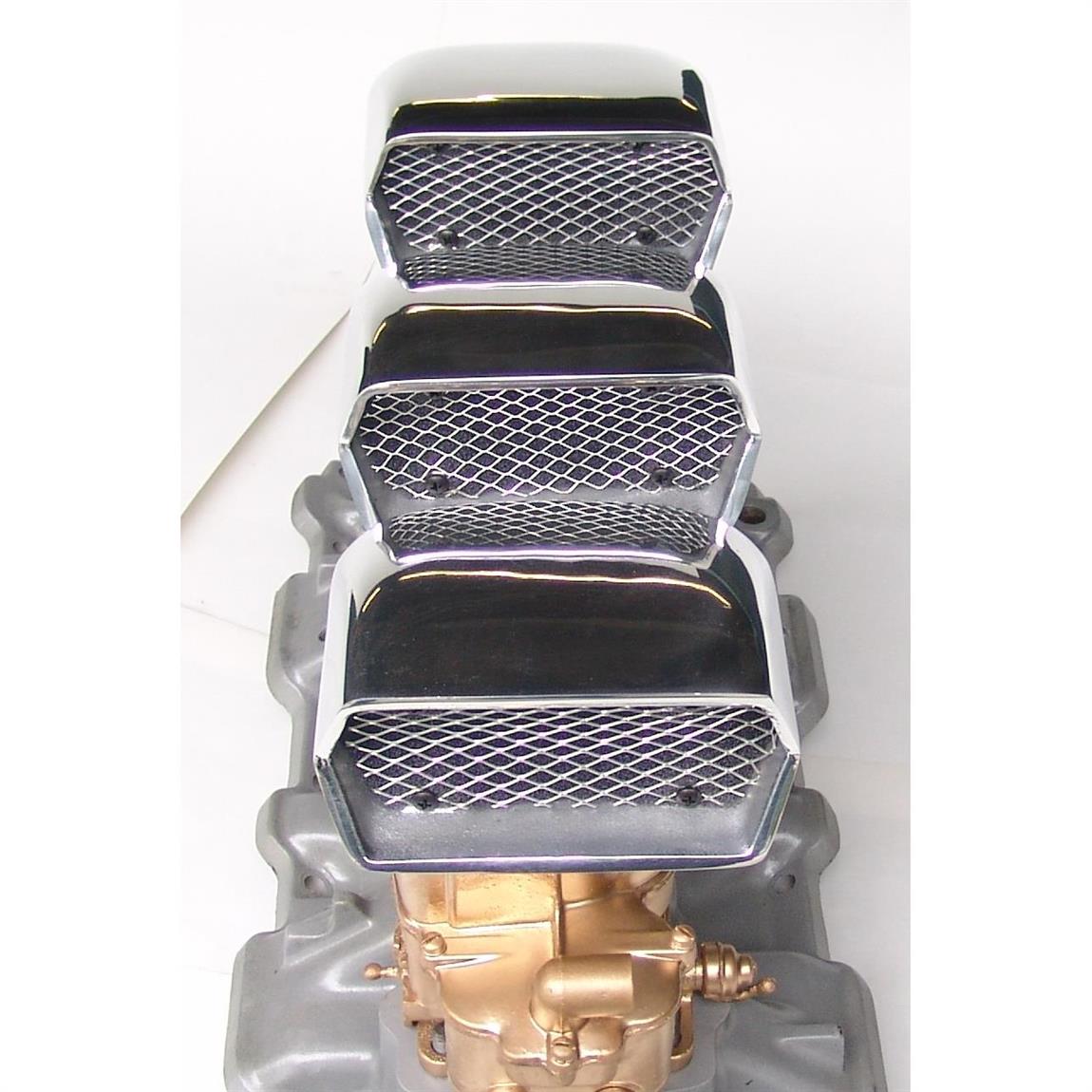 Speedway TwoBarrel Carburetor Air Scoop with Screen