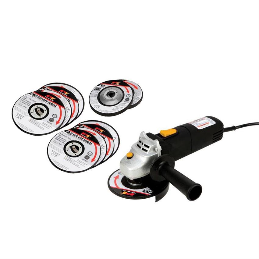 Performance Tool 41/2 Inch Angle Grinder and 10 Piece Wheel Kit