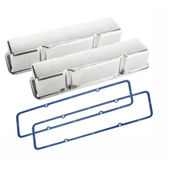 Small Block Fits Chevy Polished Aluminum Tall Valve Covers & Gaskets