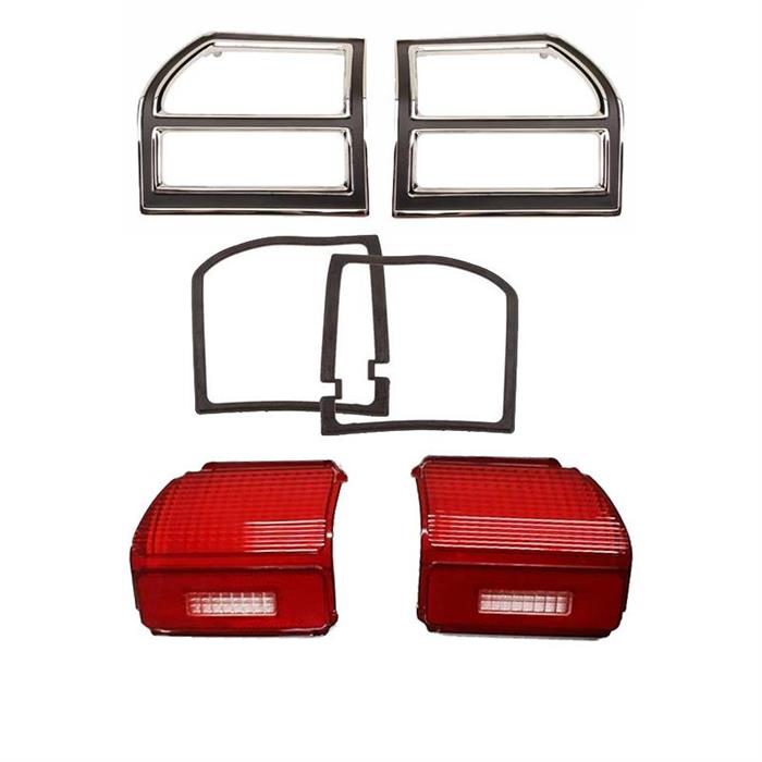 Golden Star Tail Light Lenses for 1969 Chevelle w/Bezels, Pair
