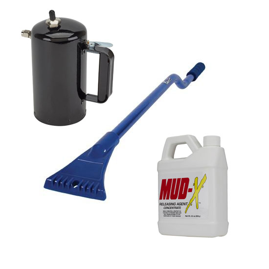 MudX Releasing Agent, Sprayer and AFCO Mud Scraper Kit