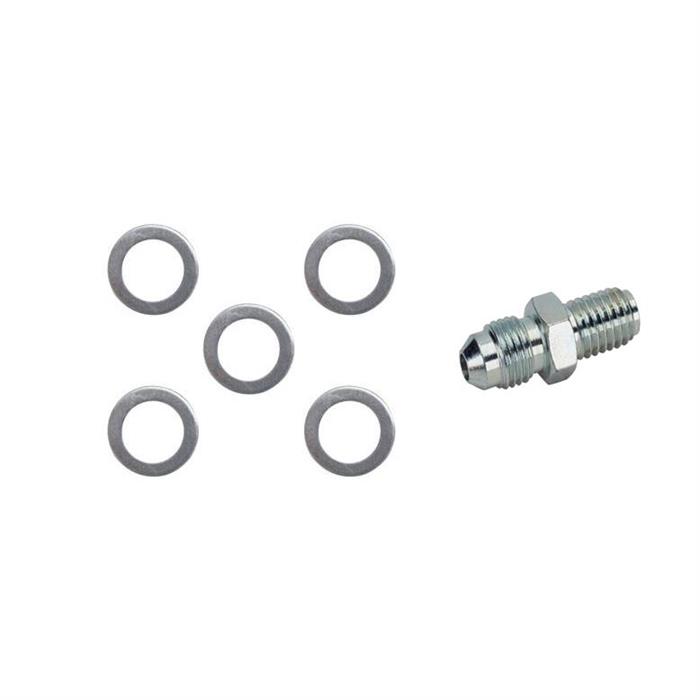 GM Metric Caliper Fitting, 10mm 1.5 to 4 AN & Crush Washers