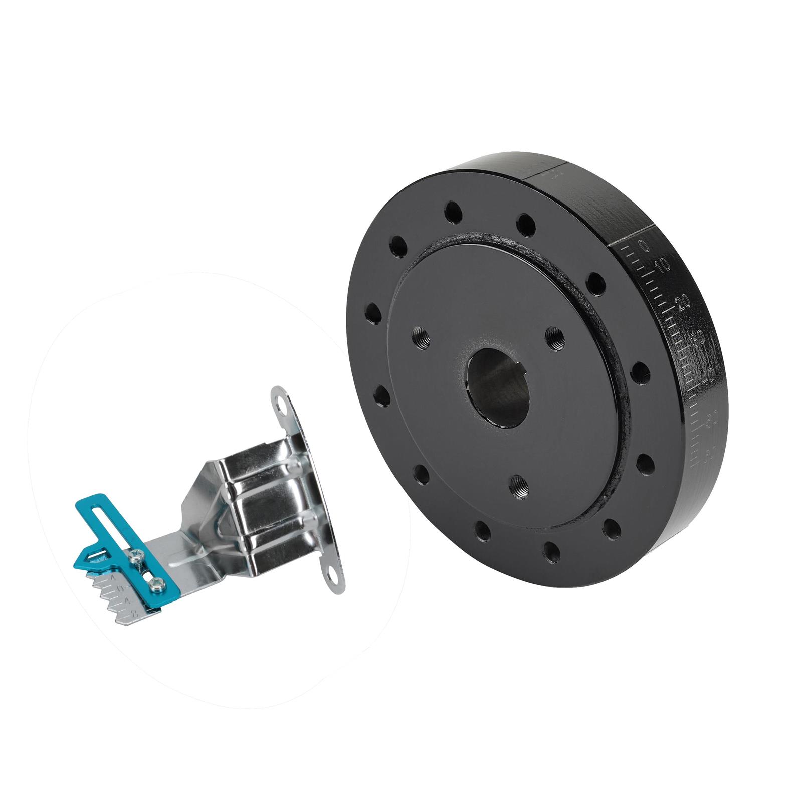 SB Chevy Harmonic Balancer, 6-3/4 Inch & Chrome Timing Tab