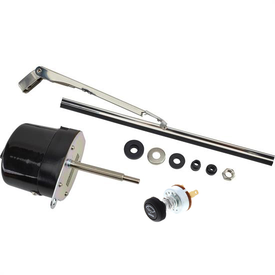 Black 12 Volt Electric Windshield Wiper Motor & Single Switch
