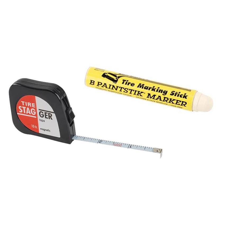 White Tire Marking Marker & Stagger Tape, 10 ft