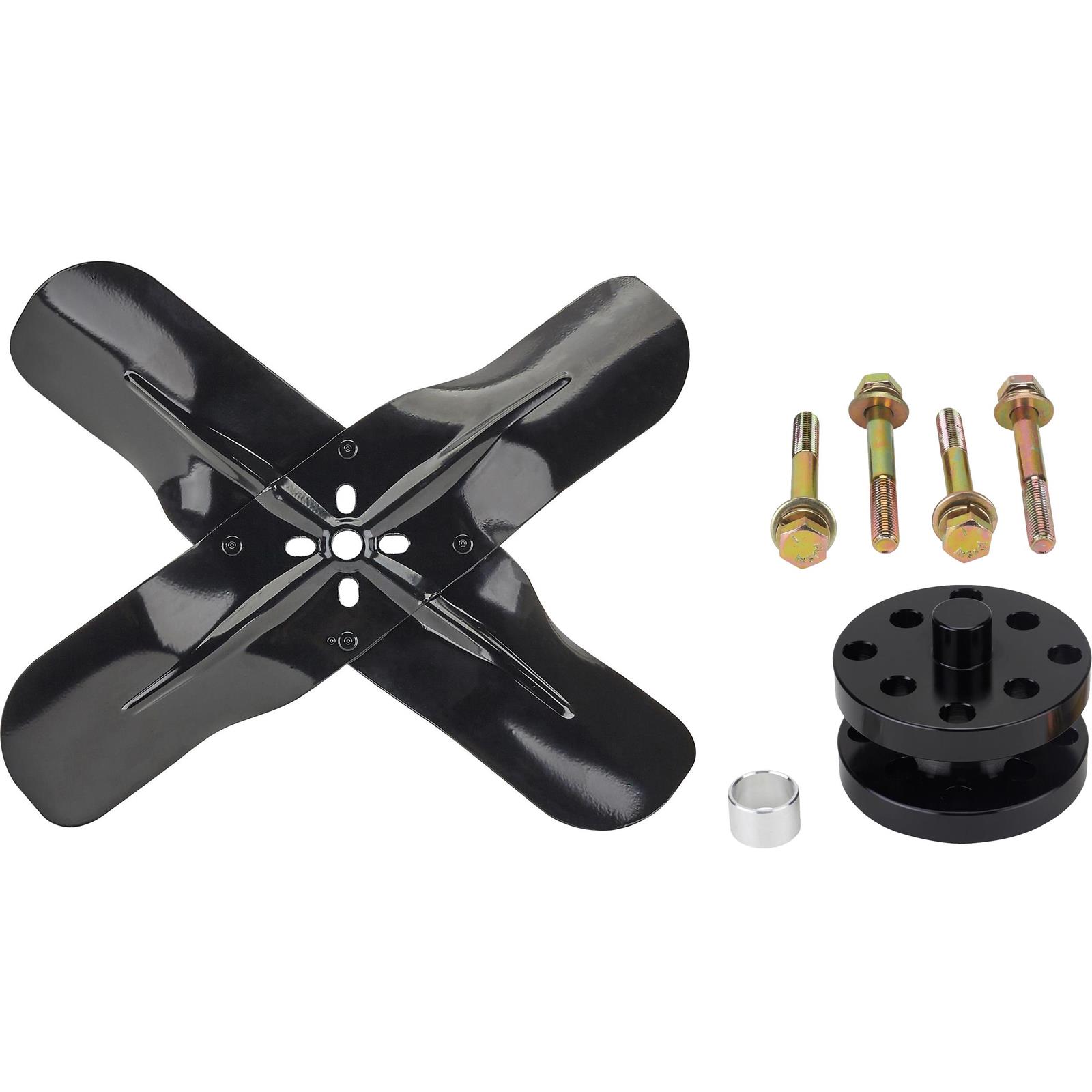 Fanatic BLADE164プレート付き Steel 4-Blade 17 Inch Mechanical Racing Fan And Spacer