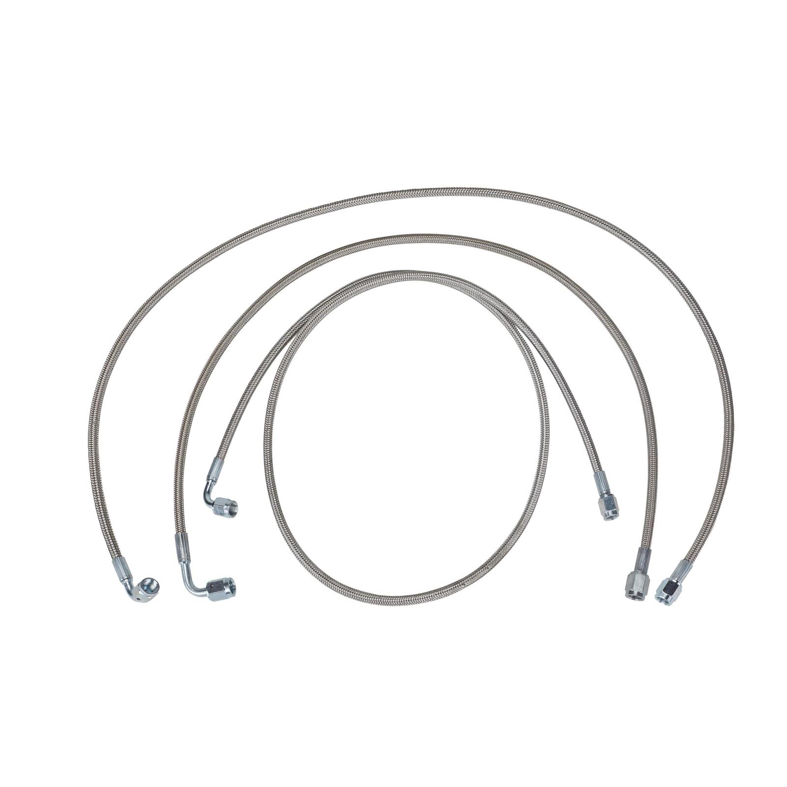 Stainless Steel Brake Lines with 90 Degree Ends, 26", 36" & 48"