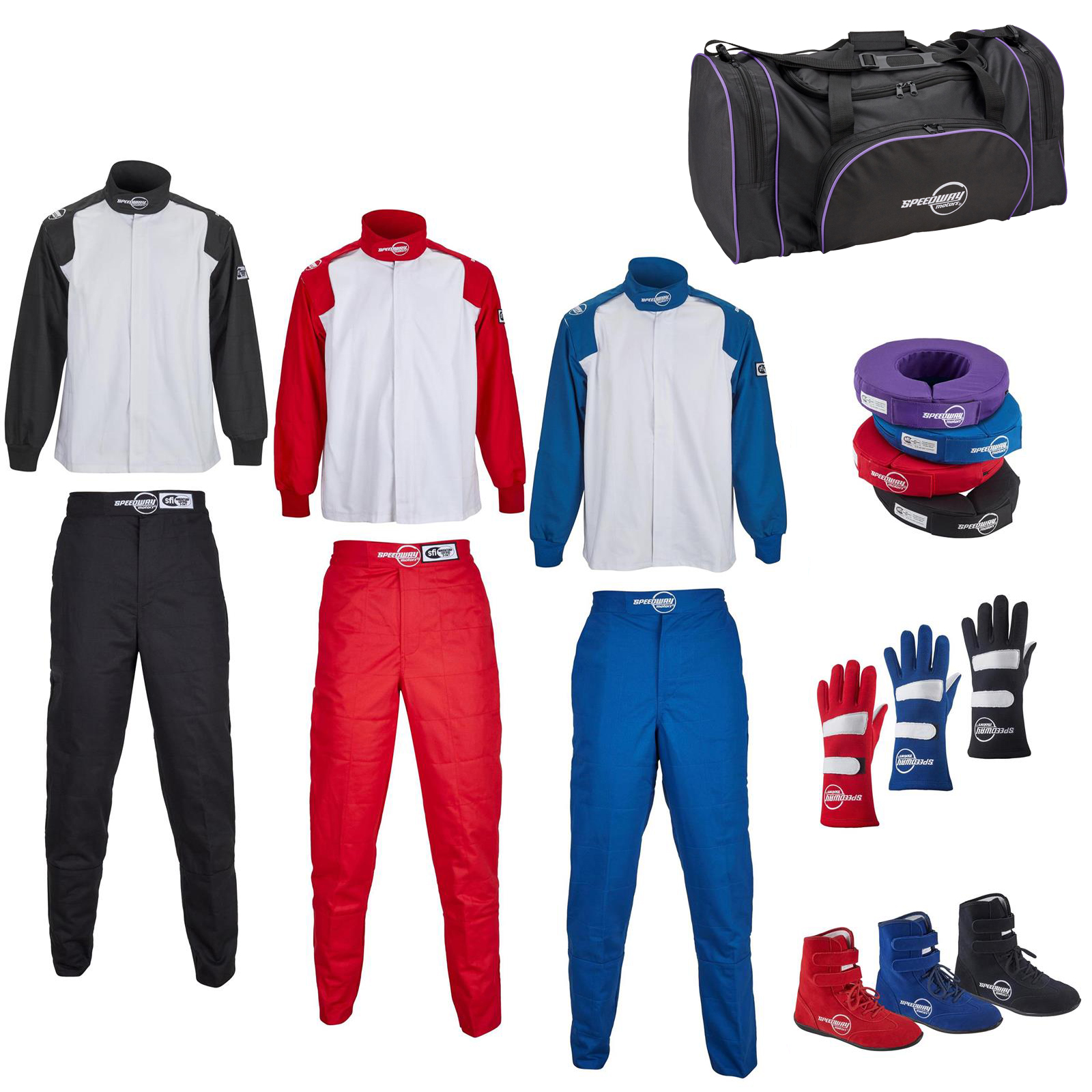 Speedway OneLayer TwoPiece Economy Racing Suit Combo & Bag