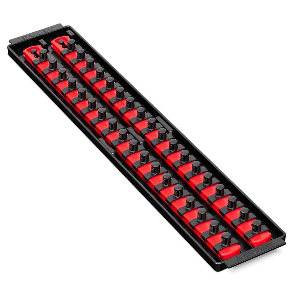 Ernest 8453 0.37 in. Drive Socket Boss; 2 Rail Socket Tray - Red