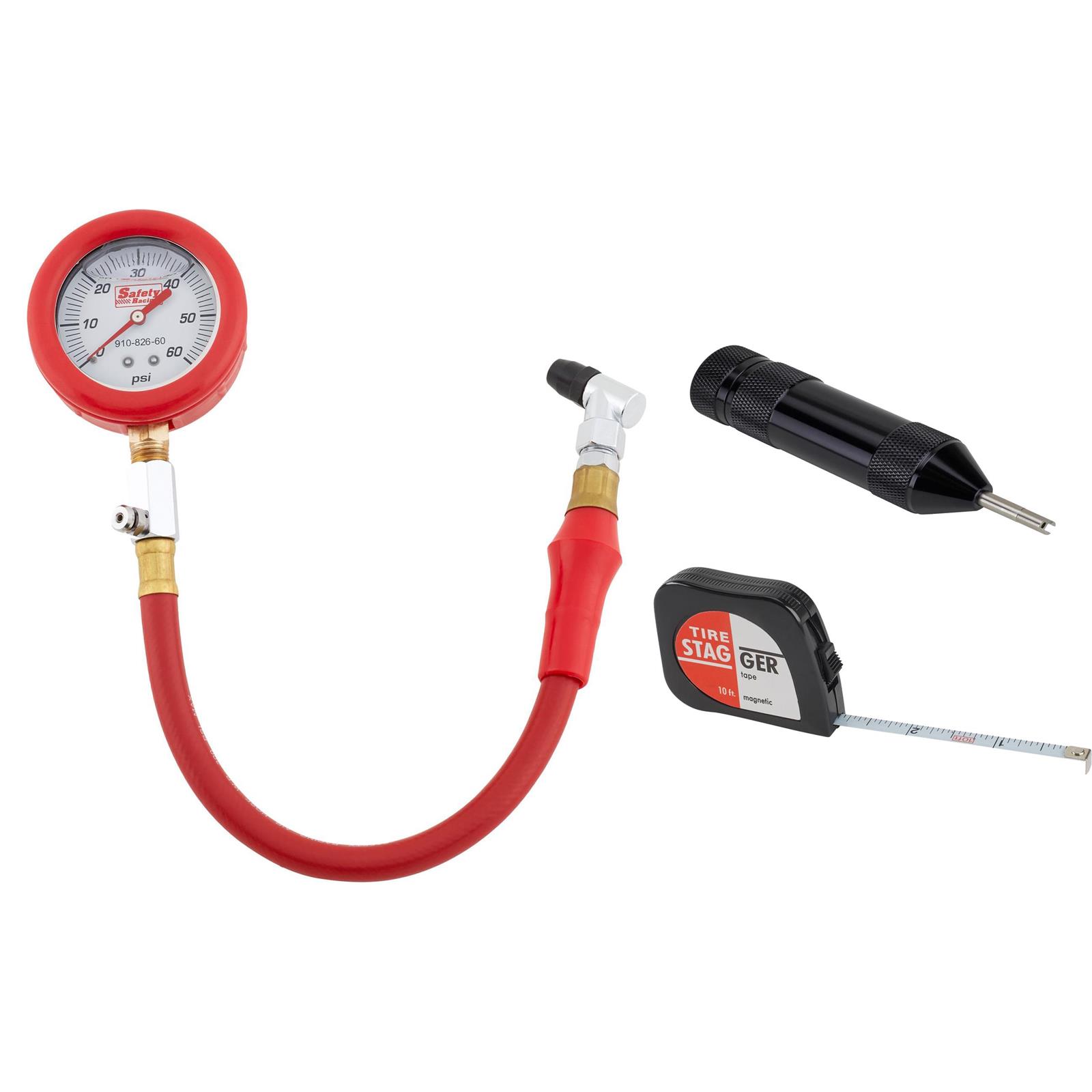 Speedway Liquid Filled Tire Pressure Gauge, Tape & Core Tool