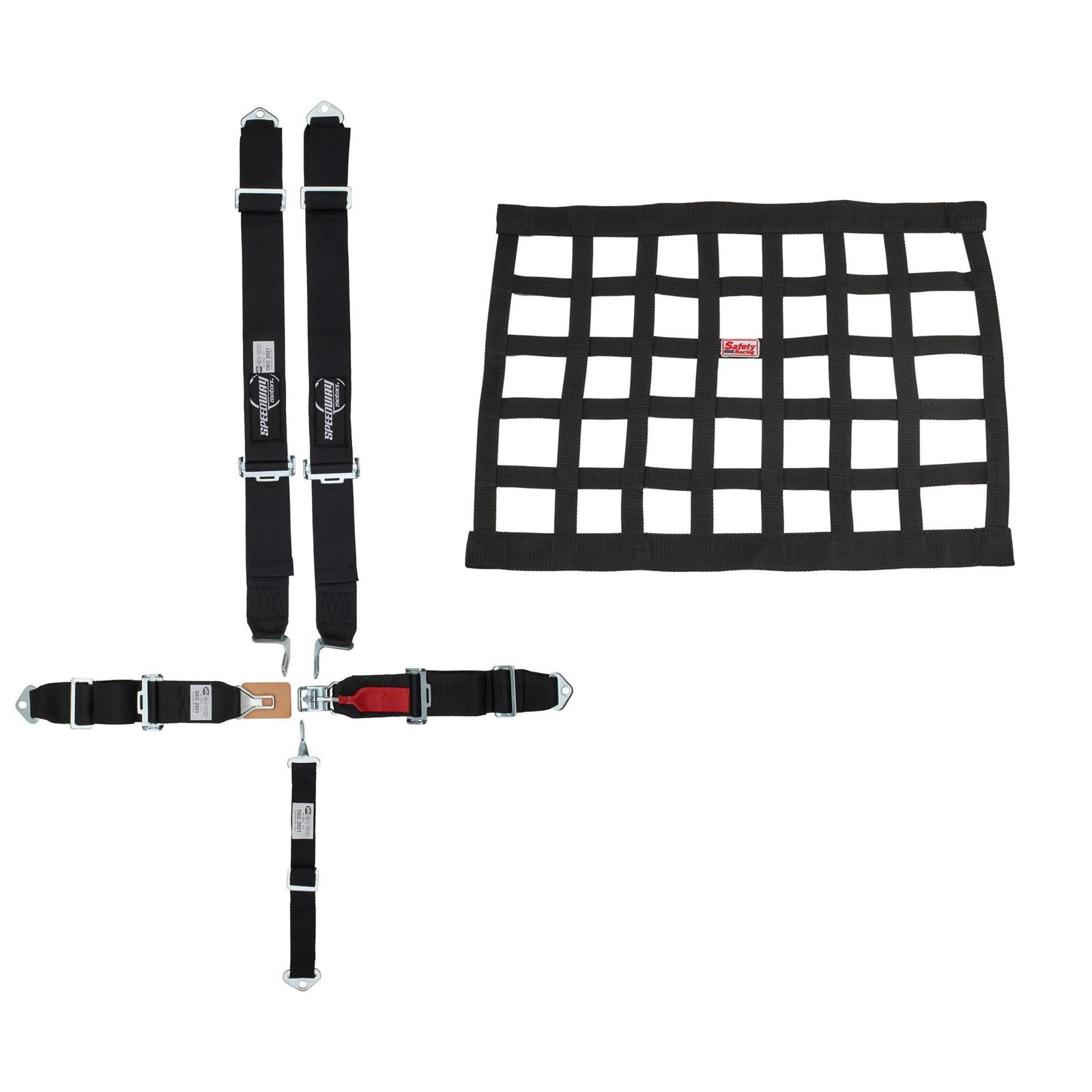 Speedway 5 Point Harness Seat Belt Combo & Window Net