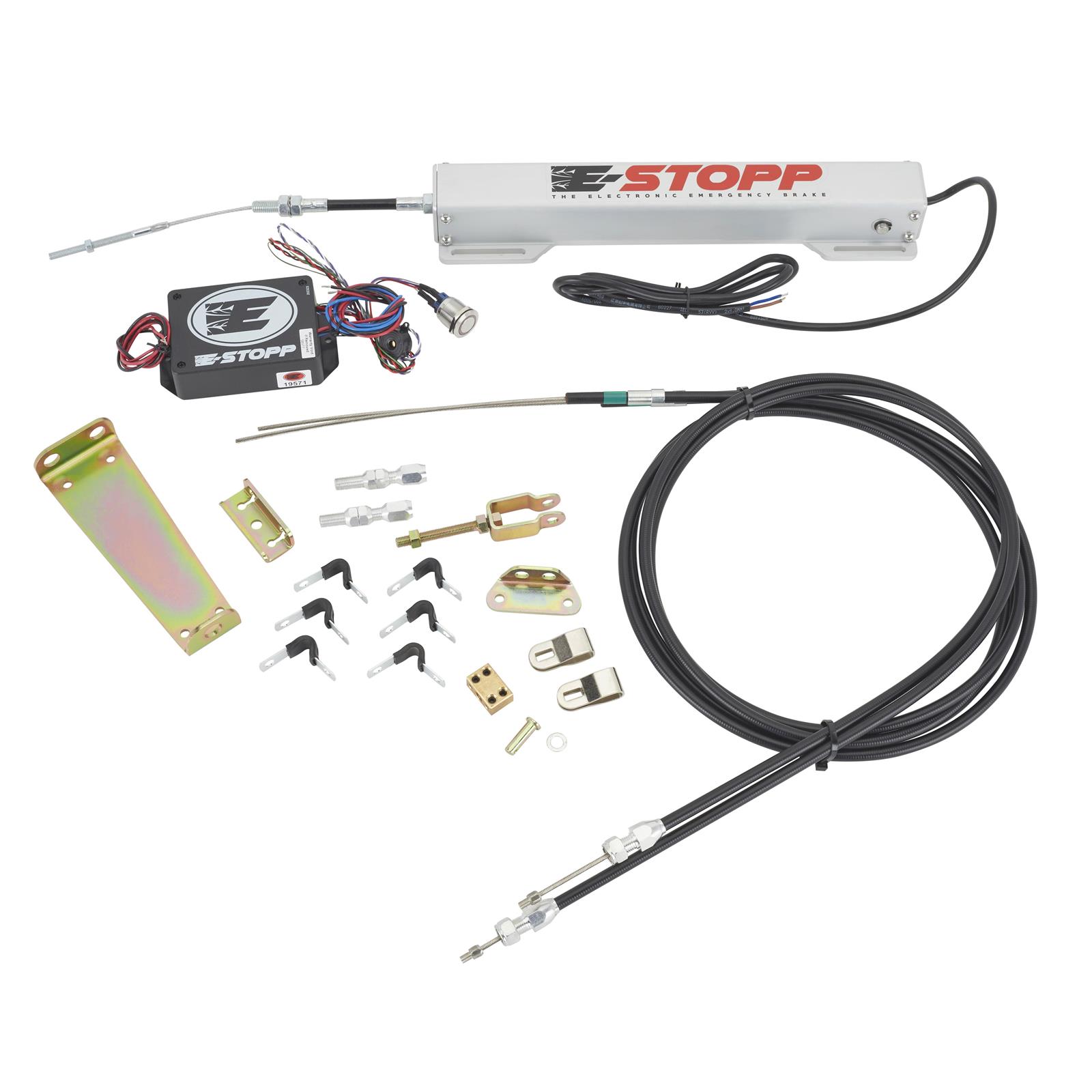 Electric Emergency Brake Kit with Cables and Brackets