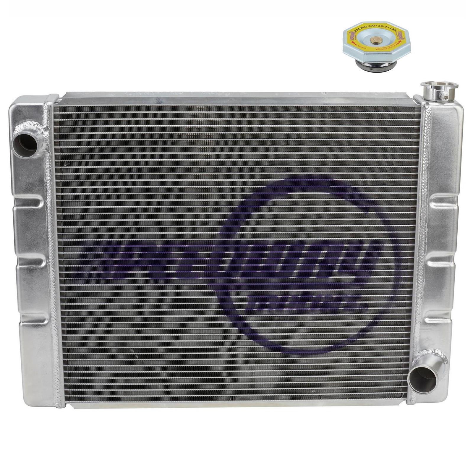 Speedway Universal Alum Radiator & Cap, 31 Inch 29-31 psi, Fits