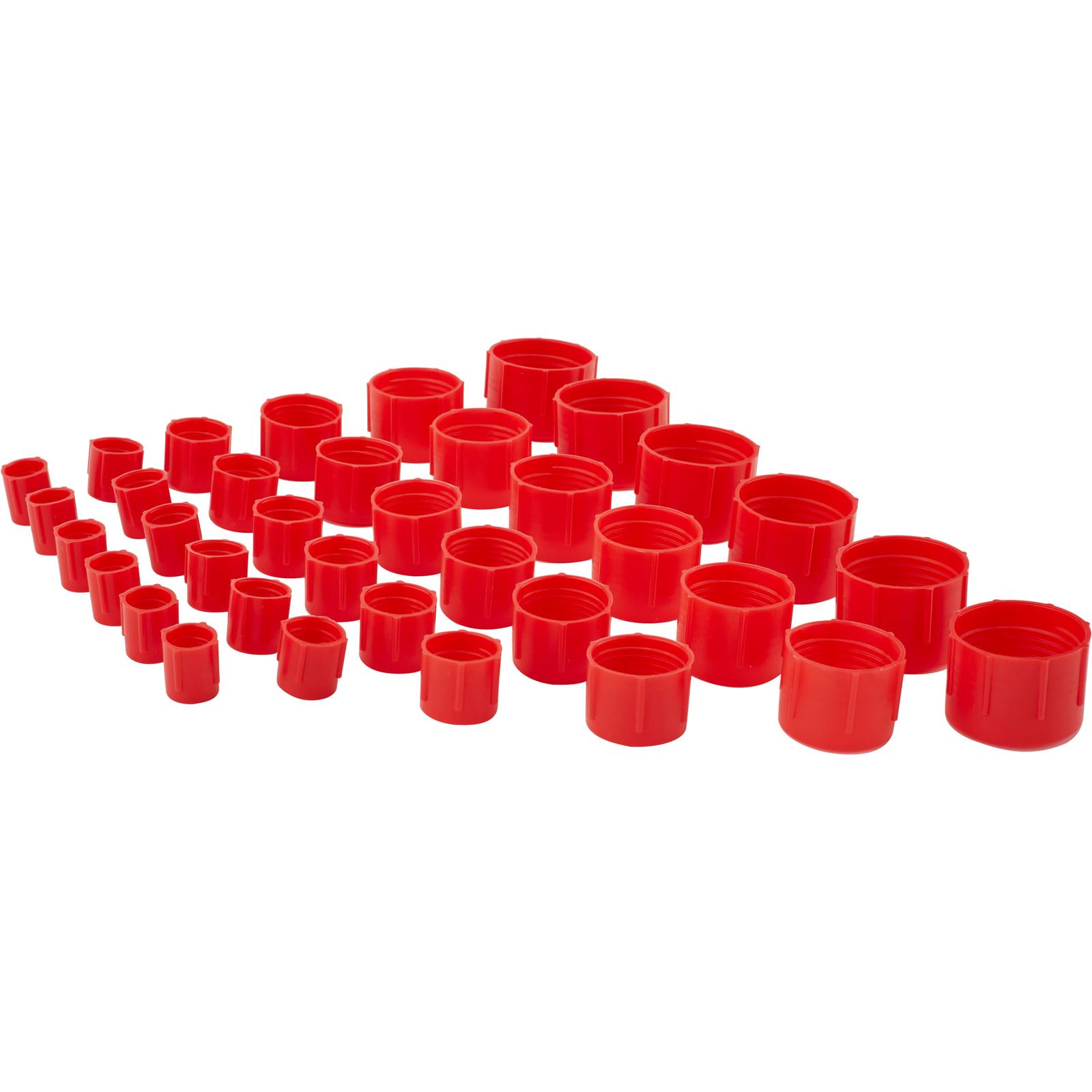 Speedway Plastic AN Fitting Cap and Plug Kit, 72 Pieces