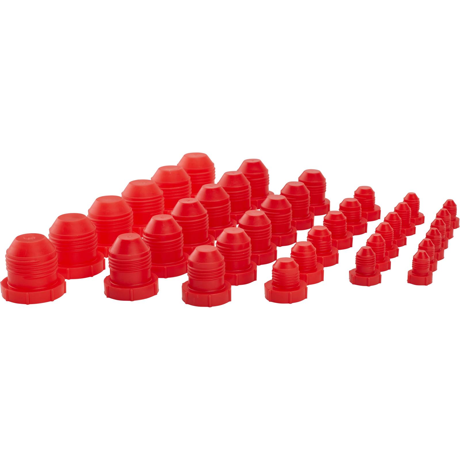Speedway Plastic AN Fitting Cap and Plug Kit, 72 Pieces