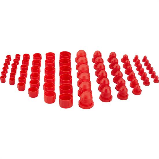 Speedway Plastic AN Fitting Cap and Plug Kit, 72 Pieces