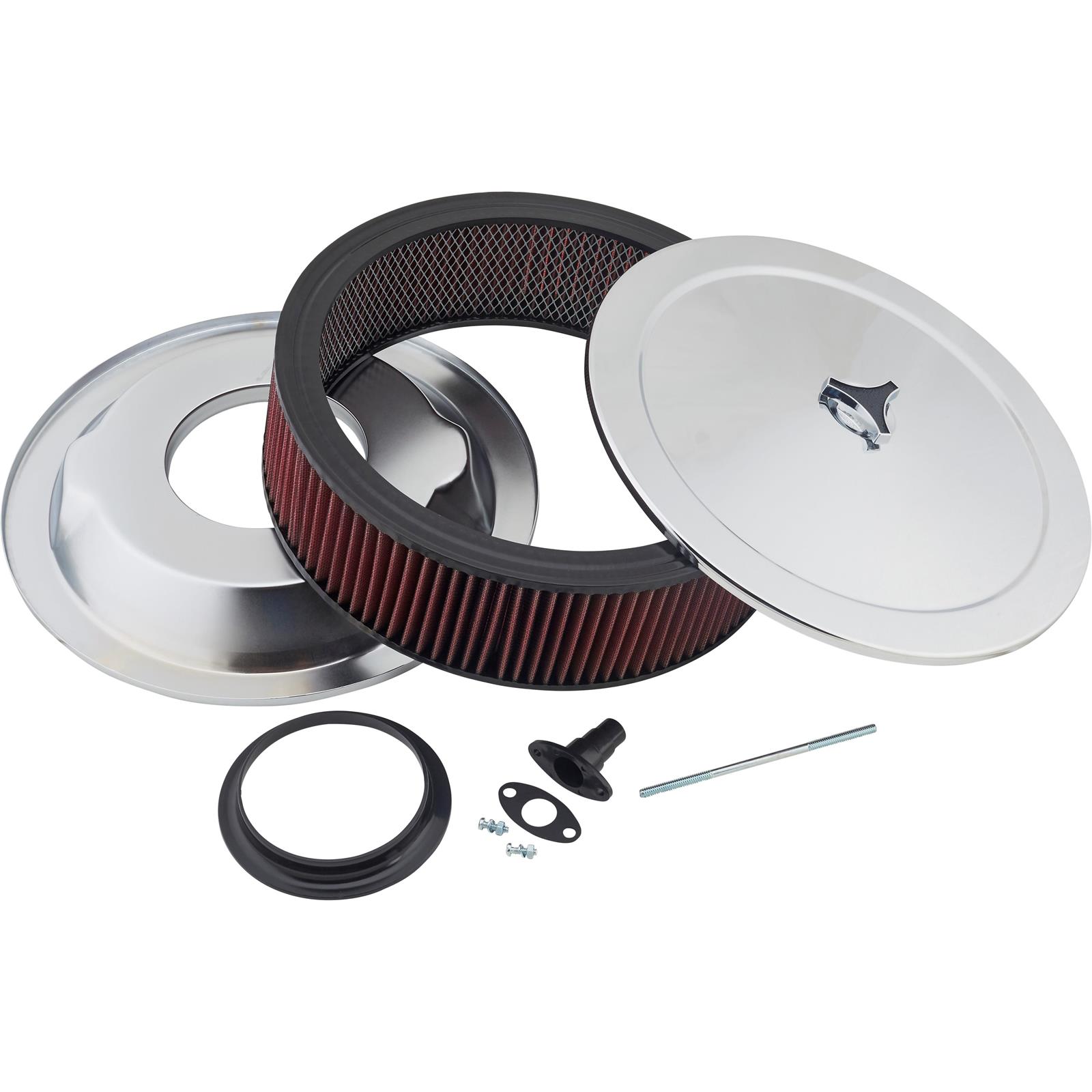 Chrome Air Cleaner with Washable Filter, 14 x 4 Inch